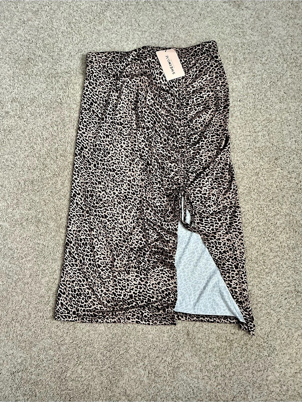 SHEINBAE Leopard Print Midi Skirt NWT